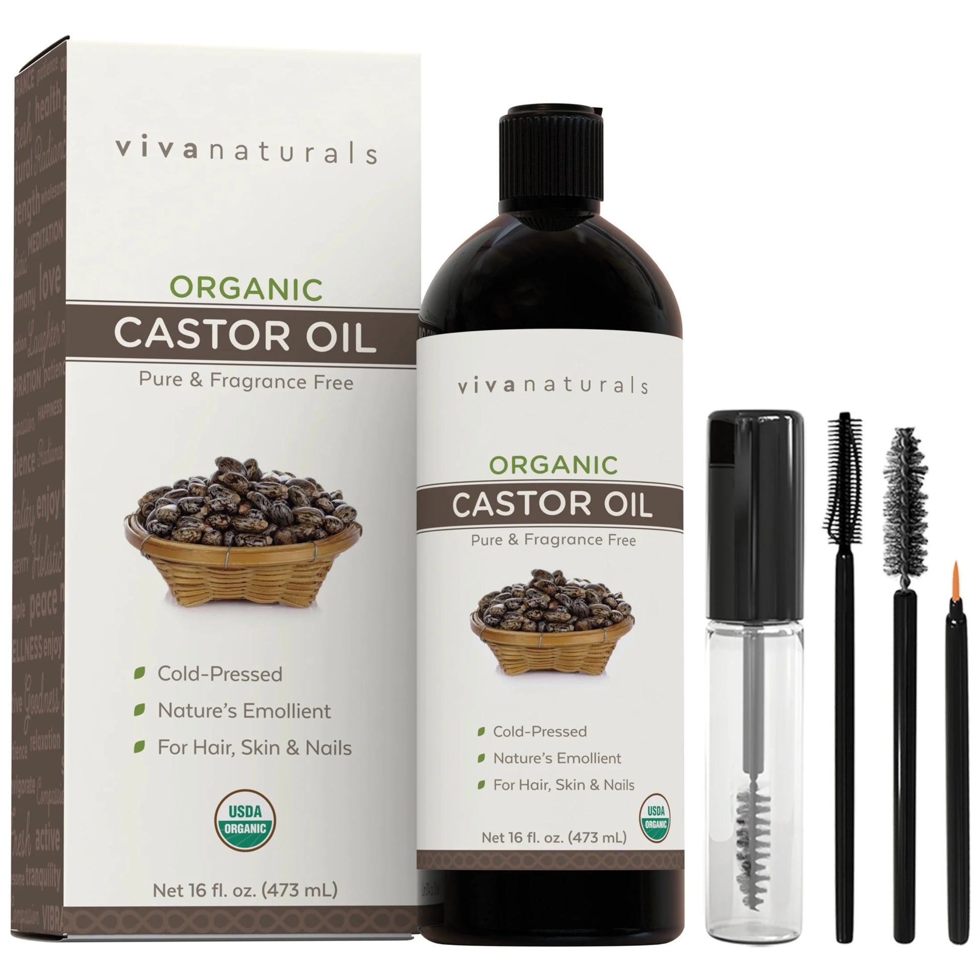 Organic Castor Oil, 16 Fl Oz, Nourishing Body Oil