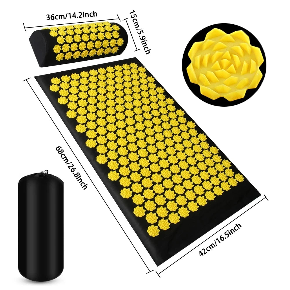 Acupressure Yoga Mat Kuznetsov'S Applicator Cushion Sensi Massage Body Needles with Spikes Pillow Foot Massager Fitness Pilates