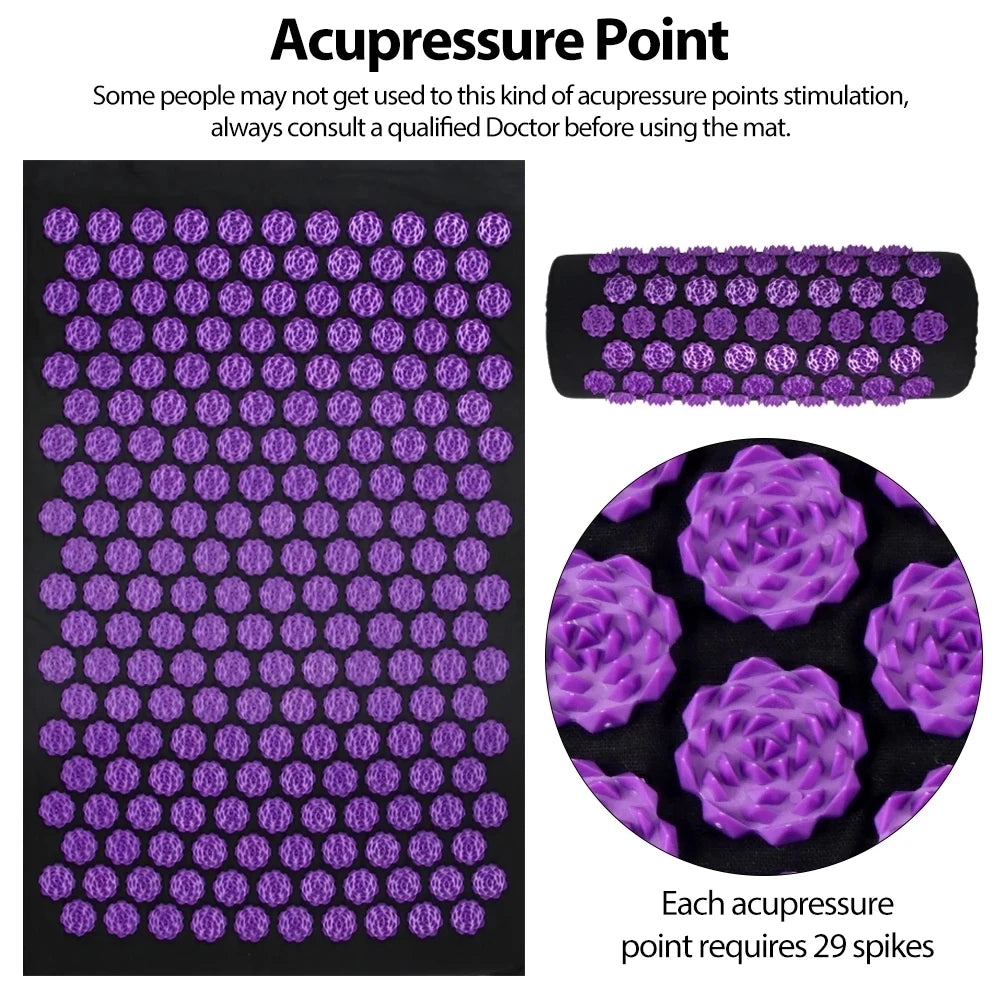 Acupressure Yoga Mat Kuznetsov'S Applicator Cushion Sensi Massage Body Needles with Spikes Pillow Foot Massager Fitness Pilates