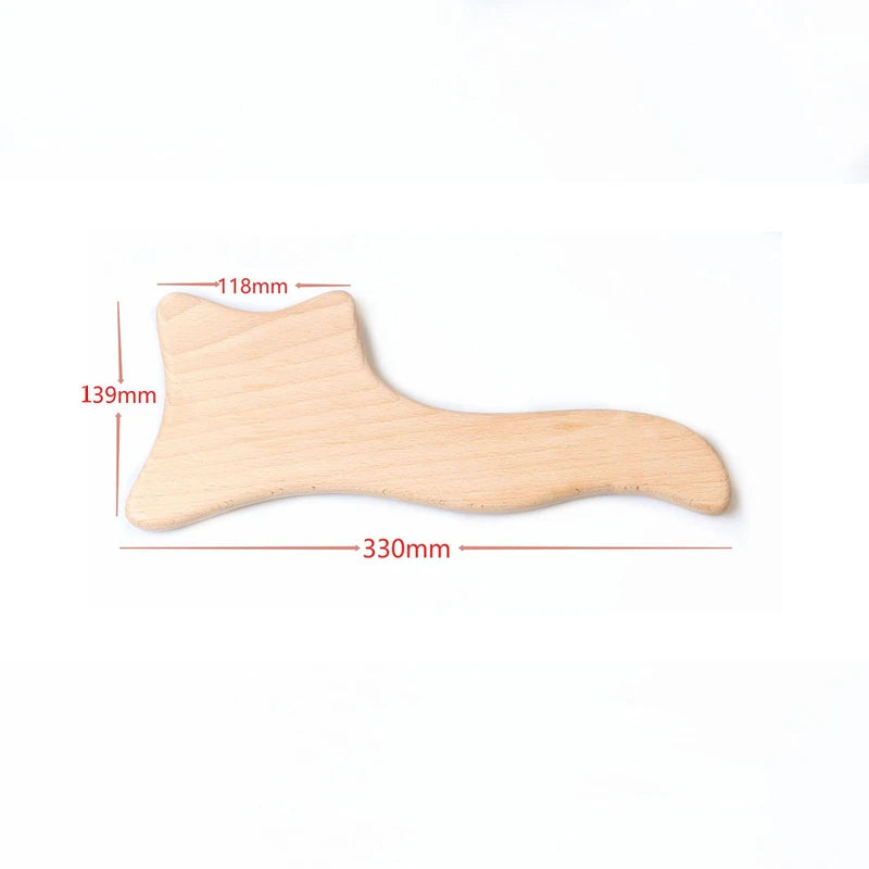 Wooden Lymphatic Drainage Massager Paddle Manual Anti-Cellulite Gua Sha Tool Muscle Pain Relief Soft Tissue Therapy Device