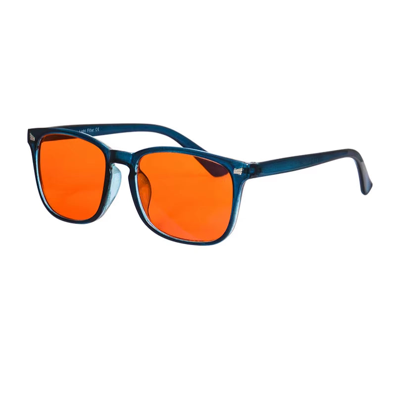 Men’S Glasses Blue Light Blocking Computer Glasses Orange Yellow Clear Lenses Glasses Light Blue Eyeglasses 3 Blocking Rate